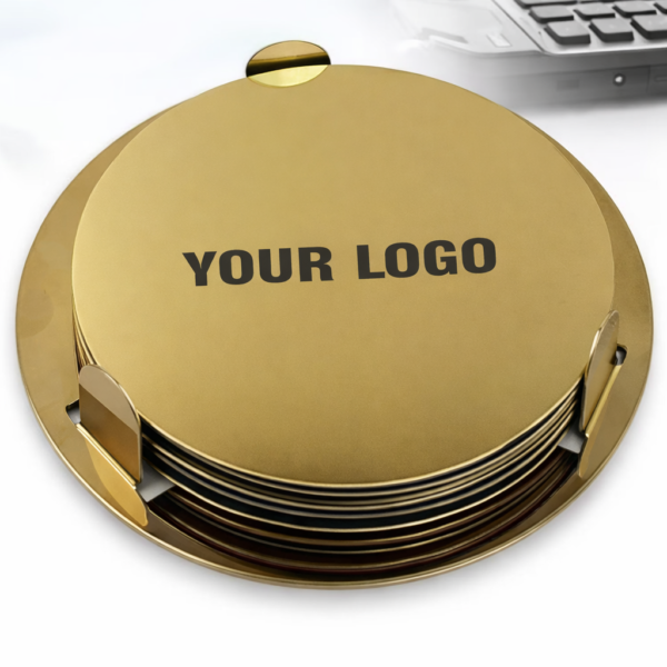 SS Golden Tea Coaster Set of 6