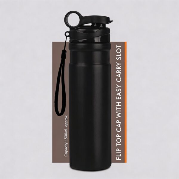 Vacuum Steel Bottle with Flip top cap, 500ml