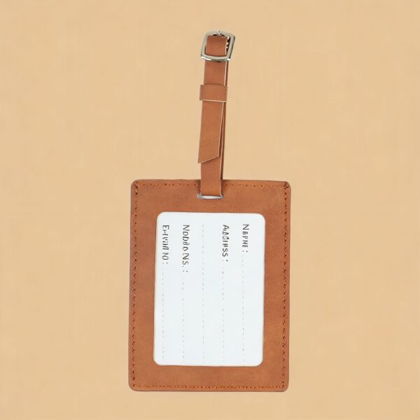 Leather Luggage Tag with Strap