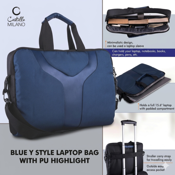 Laptop bag with PU highlight