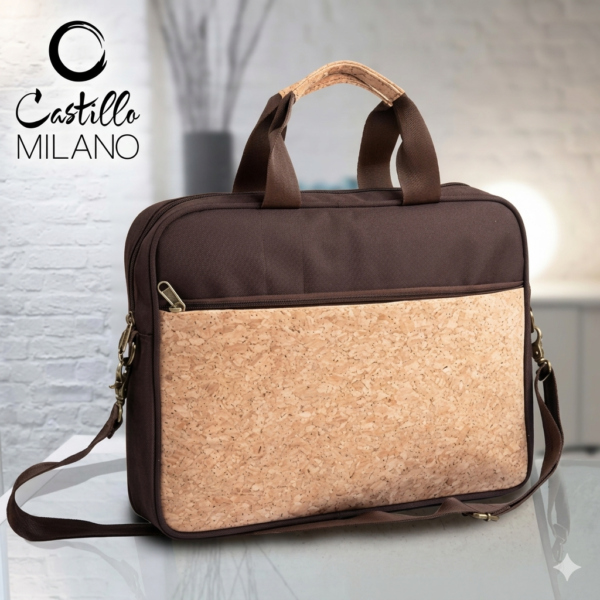 Cork Laptop Bag with 2 tone finish