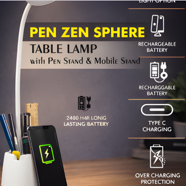 Table Lamp with Pen stand & Mobile Stand