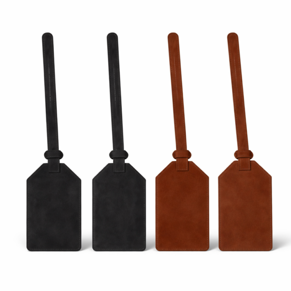 Classic Leather Travel Luggage Tag with Adjustable Strap for Suitcases & Bags