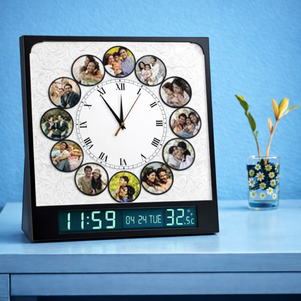 Digital Table Clock with Photo Frame